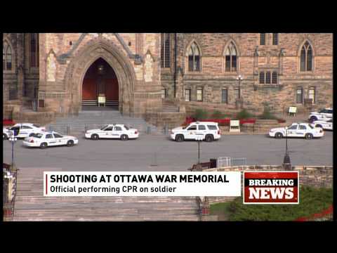 Breaking news on CBC News Network: Shooting in Ottawa (2014)