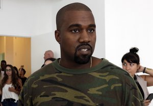 FILE - In this Sept. 10, 2015 file photo, Kanye West appears at the Brother Vellies Spring 2016 collection presentation during Fashion Week, in New York.