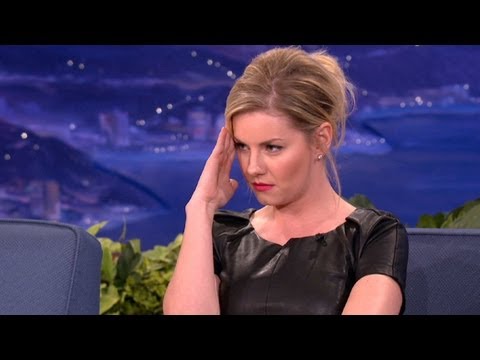 Elisha Cuthbert Stares Down Airplane Pudding Slurper - CONAN on TBS