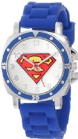 Superman Kids' SUP9012 Blue Rubber Superman Logo Strap Watch