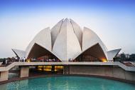 Lotus Temple, Bahai house of worship in New Delhi, India.