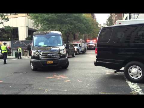 CUBAN PRESIDENT, RAUL CASTRO'S, MOTORCADE HEADING TO THE UNITED NATIONS GENERAL ASSEMBLY MEETINGS.