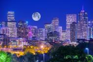 Full moon over Denver, Colorado, U.S.