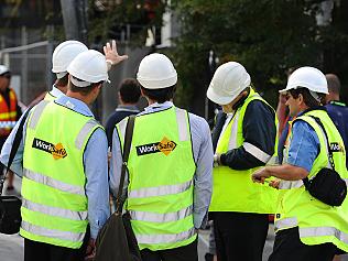 The scene of a scaffold collapse in Commercial Rd, Prahran. Worksafe investigators at the scene.