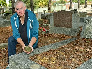 Desecrated WWI graves at Box Hill