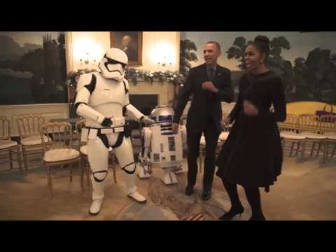 Obama Dances with Star Wars Robot R2-D2 and Storm Troopers | May the 4th Be With You