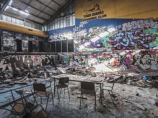 Graffiti at the old indoor swimming pool in Grant St, Cranbourne. Photo taken on the 6th of May, 2016. Picture: Christopher Chan.