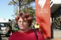 Mt Druitt resident and Struggle Street subject Peta Kennedy stands outside SBS as rubbish trucks blockade the ...