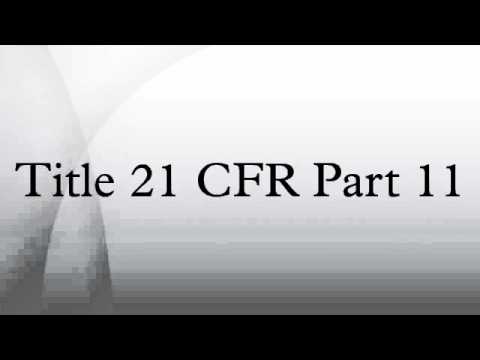 Title 21 CFR Part 11