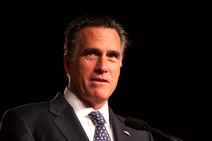 Former Governor Mitt Romney speaking at CPAC FL in Orlando, Florida.