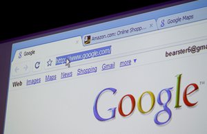 Google Chrome, Google Inc.'s new Web browser, is shown during a news conference at the company's headquarters in Mountain View, Calif., Tuesday, Sept. 2, 2008.