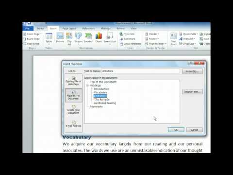 Word 2010 - Insert And Modify Hyperlinks - Microsoft Office 2010 Training