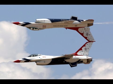 Awesome Air Show by U.S. Air Force Thunderbirds With F-16 Falcon Fighters