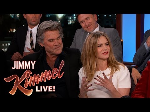 Kurt Russell & Jennifer Jason Leigh are Handcuffed during The Hateful Eight