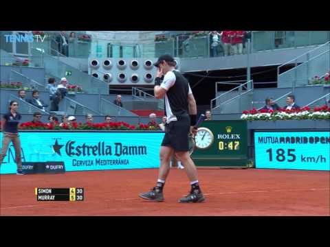 Murray Hits Backhand Hot Shot Madrid 2016