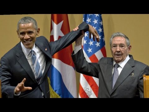 Watch President Obama and Raul Castro's Awkward Handshake in Cuba