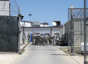 File - Marine Corps Gen. Joseph F. Dunford Jr., chairman of the Joint Chiefs of Staff, visits Joint Task Force Guantanamo, Cuba, March 9, 2016, to learn about the detention facility and talk with service members who support the mission.