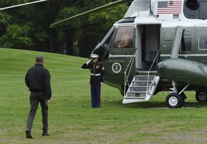 President Barack Obama heads to Marine One on the South Lawn of the White House in Washington, Saturday, May 21, 2016. Obama is leaving on a weeklong, 16,000-mile trip to Asia as part of his effort to pay more attention to the region and boost economic and security cooperation.(AP Photo/Susan Walsh)