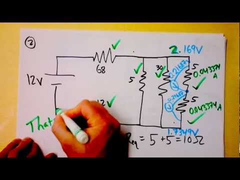 Parallel and Series Resistor Circuit Analysis Worked Example using Ohm's Law Reduction | Doc Physics