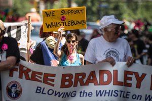 We Support Whistleblowers - Free Bradley Manning parade