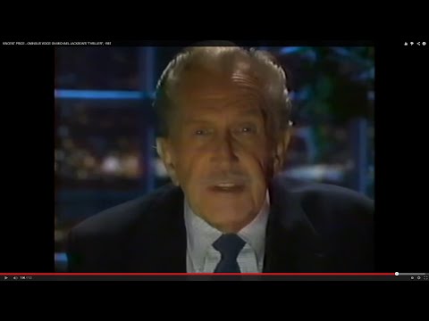 VINCENT PRICE - PERFORMS OMINOUS VOICE USED ON MICHAEL JACKSON'S "THRILLER" ALBUM, 1987 {132}