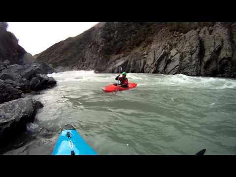 Kieran kayaks his first class 4 rapids