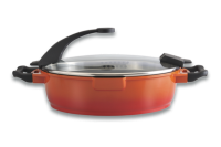 BergHOFF Virgo ceramic coated 2 handle deep skillet, orange, 28cm