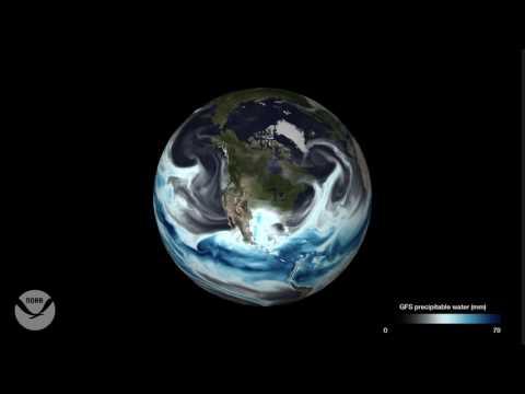 NOAA's GFS model visualized on NOAA’s Science on a Sphere