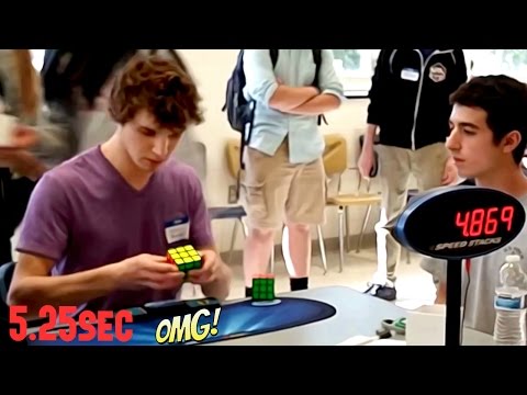 Rubik's Cube World Record 5.25 sec Collin Burns Slow Motion