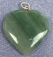 Green Aventurine crystal heart pendant 3cm (approx)