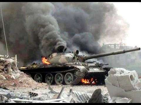 SYRIA WAR Street Fighting with MBT battle Tank and RPG's in HD