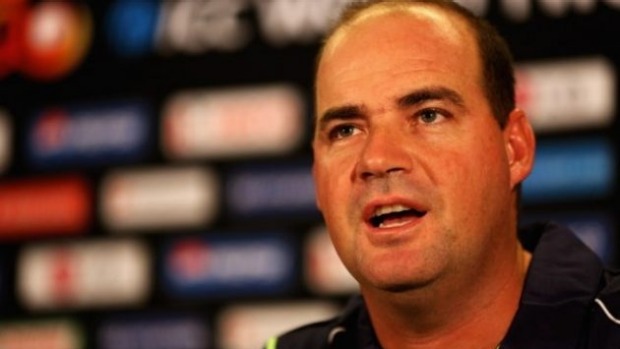 Mickey Arthur faces the press.