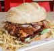 The mammoth "Burgerzilla" at Johnny's Burger Joint in Canning Vale. 