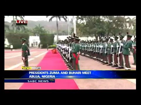 President Zuma inspects guard of honour in Abuja, Nigeria