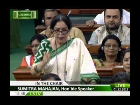 Smt. Kirron Anupam Kher speech in Lok Sabha on debate on Intolerance: 01.12.2015