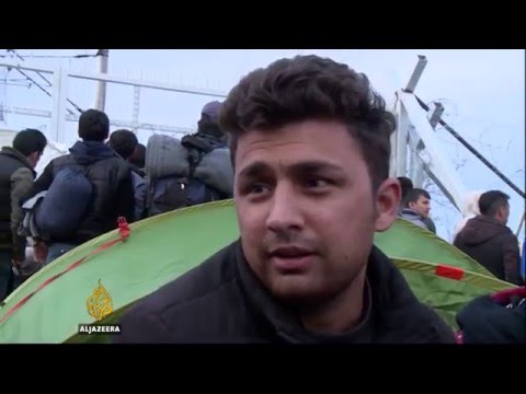 Afghan refugees stranded on Greece-Macedonia border