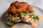 White Mojo's croissant crab burger.