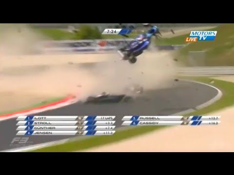 Formula 3 Teeter, Li, Piquet Horror Crash Red Flag Spielberg 2016