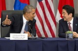 Japanese Prime Minister Shinzo Abe (right) and US President Barack Obama  dominated the G7 meeting, to the chagrin of ...