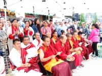 Buddhist lamas cited a special prayer at the birthday celebration for Buddha. (Photo by Anuz Thapa for QNS)