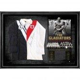 The Gladiators Grand Final split jersey signed by N. Provan and A. Summons Rugby League split shirt 