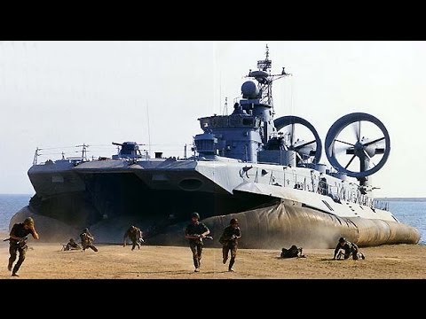 WORLDS LARGEST HOVERCRAFT Russian Zubr-class Project 1232.2 defending Russia