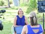 Susie O'Neill in the hotseat, filming for Hey Mumma. 