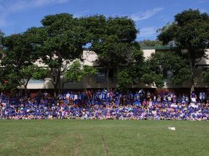 Gladstone West State School students had a free dress day where most wore purple for domestic violence awareness. Photo Karen Harris