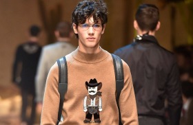 Statement sweaters at Dolce & Gabbana's Autumn Winter 2016 show in Milan.