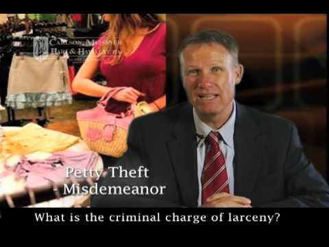 What is the criminal charge of larceny?