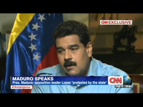 Christiane Amanpour from CNN interviews Venezuelan President Maduro on 2014-03-07