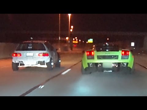 Turbo CIVICS vs Twin Turbo LAMBORGHINI!?