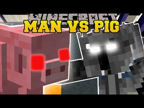 Minecraft: MAN VS PIG! (PIG HIDE N SEEK, PIG SHOOTING, & PIG MAZE) Mini-Game