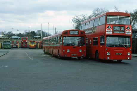 London buses, 1976. © Copyright Martin Addison 